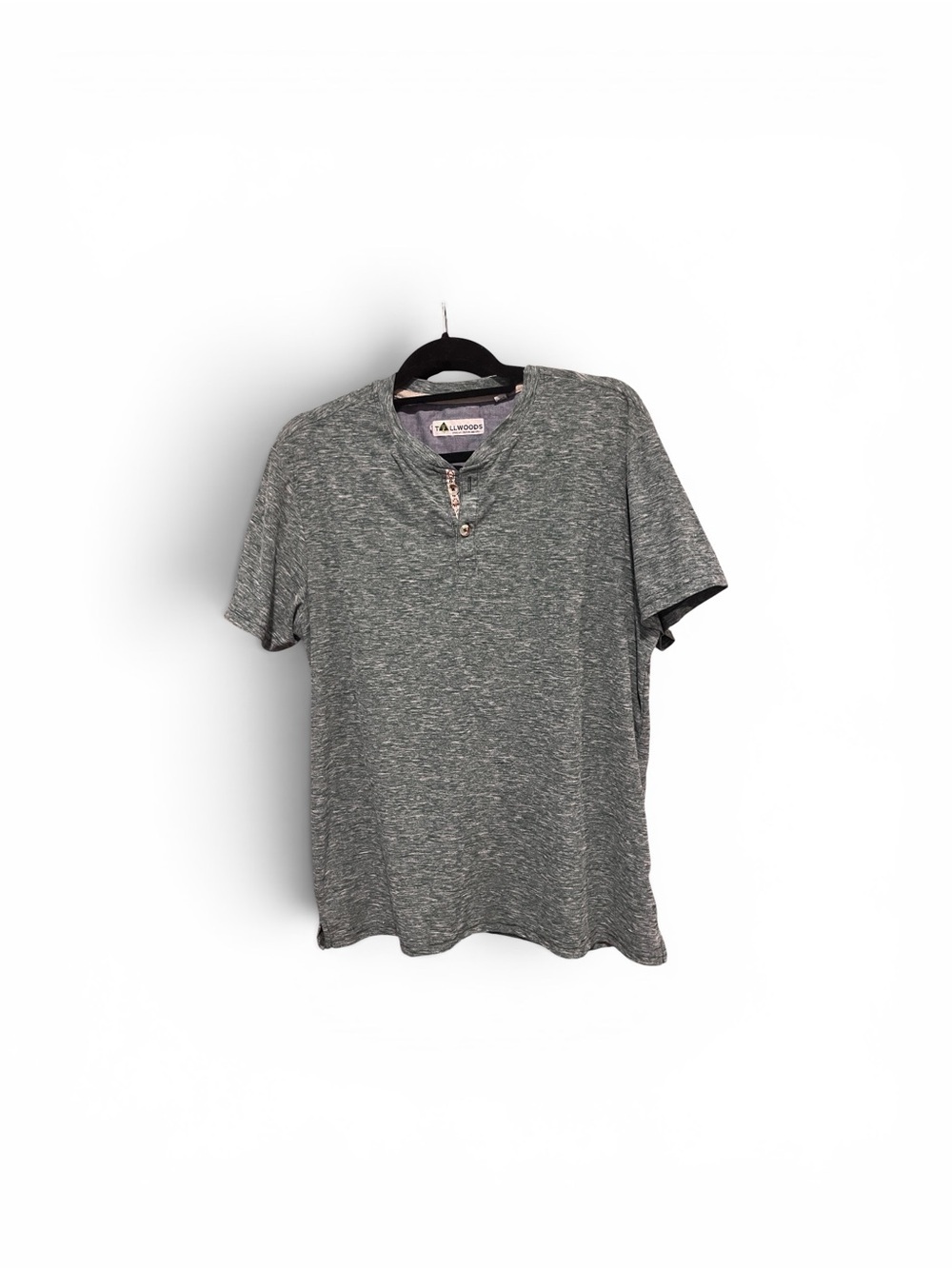 Eco friendly Men's Heather Gray Short Sleeve Henley Tee